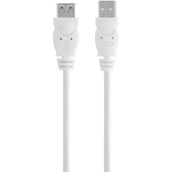 Belkin USB Extension Data Transfer Cable - 9.84 ft USB Data Transfer Cable - First End: USB 2.0 Type A - Second End: USB Type A - Extension Cable - White - 1 Each