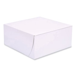 SCT® Paper Bakery Boxes, 4"H x 9"W x 9"D, White, Carton Of 200 Boxes