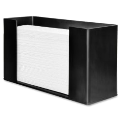 Genuine Joe Folded Paper Towel Dispenser - C Fold, Multifold Dispenser - 6.8" x 11.5"x 4.1" Depth - Acrylic - Black - Wall Mountable - 9 / Carton