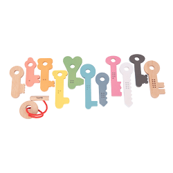TickiT Rainbow Wooden Keys, Assorted Colors, Set Of 11 Keys, Pre-K