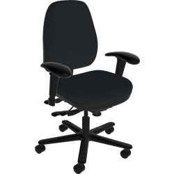 Sitmatic Beta Standard-Scale Ergonomic Fabric High-Back Chair, 46-1/2"H, Black