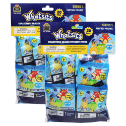 Teacher Created Resources Whatsits Collectable Erasers Mystery Packs: Fantasy Friends, 20 Per Pack, Set Of 2 Packs