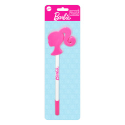 Innovative Designs 2D Licensed Topper Ballpoint Pen, Medium Point, 0.7 mm, White/Blue, Barbie