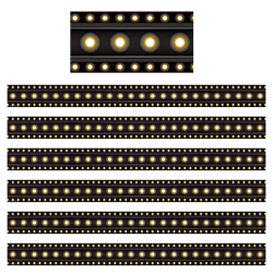 Teacher Created Resources Straight Border Trim, Black Marquee, 35' Per Pack, Set Of 6 Packs
