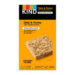 KIND® Oats & Honey With Toasted Coconut Grains Bars, 1.20 Oz, Box Of 12