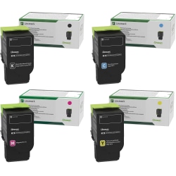 Lexmark™ Extra-High-Yield Return Program Black/Cyan/Magenta/Yellow Toner Cartridges, Pack Of 4 Cartridges, 78C1XC0/78C1XM0/78C1XY0/78C1XK0