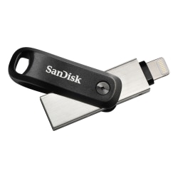 SanDisk® iXpand USB 3.0/Lightning Flash Drive, 64GB, Silver