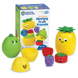 Learning Resources Big Feelings Nesting Fruit Friends, Multicolor, Set Of 9 Fruit Pieces