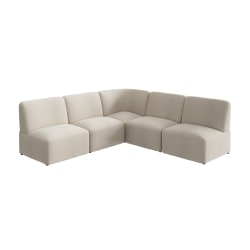 Bush Business Furniture Assemble Modular 5 Seater L Shaped Sectional Lounge Sofa, Oat Fabric, Standard Delivery