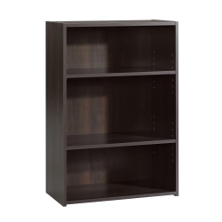 Sauder® Beginnings 35 5/16"H 3-Shelf Transitional Bookcase, Red/Dark Finish, Standard Delivery