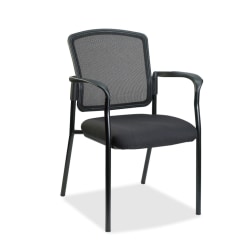 Lorell® Mesh/Fabric Guest Stack Chair, Black