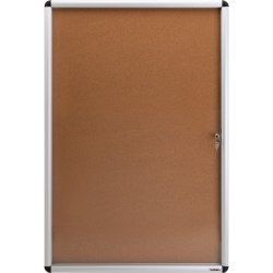 Lorell® Enclosed Cork Bulletin Board, 36" x 24", Silver Aluminum Frame