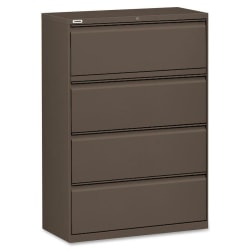 Lorell® Fortress 42"W Lateral 4-Drawer File Cabinet, Metal, Gray