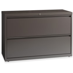 Lorell® Fortress 42"W Lateral 2-Drawer File Cabinet, Metal, Gray