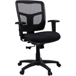 Lorell® Ergonomic Mesh/Fabric Mid-Back Chair, Swivel Tilt, Black