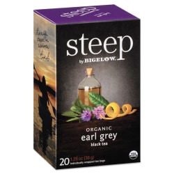 Bigelow® Steep Tea, Earl Grey, 1.28 Oz, Box Of 20 Bags