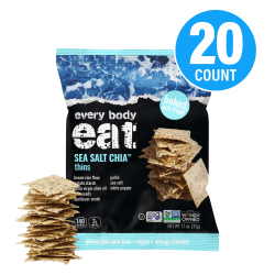 Every Body Eat Sea Salt Chia Crackers, 1.1 Oz, Total Qty 20