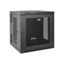 Tripp Lite 12U Wall Mount Rack Enclosure Server Cabinet Hinged Doors/Sides - Rack cabinet - wall mountable - black - 12U - 19"