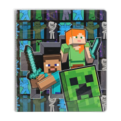 Innovative Designs 3-Ring Licensed Vinyl Binder, 1" Round Rings, Minecraft