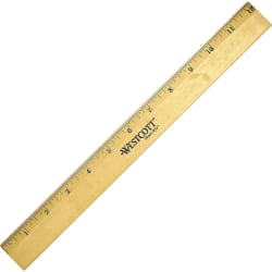Westcott® Wood Ruler, Single Edge, 12"