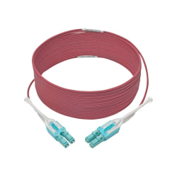 Tripp Lite 10 Gb Duplex Multimode 50/125 OM4 LSZH Fiber Patch Cable (LC/LC), Push/Pull Tabs, Magenta, 8 m (26 ft.) - Patch cable - LC multi-mode (M) to LC multi-mode (M) - 8 m