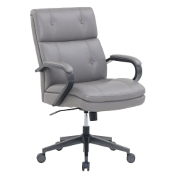 Serta® SitTrue™ Belterra Faux Leather Mid-Back Manager Chair, Gray
