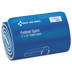 First Aid Only Padded Aluminum Splint, 4" x 24", Blue/White