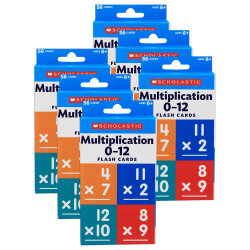 Scholastic Teaching Solutions Flash Cards, Multiplication 0-12, Set Of 6 Packs