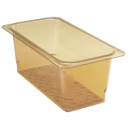Cambro H-Pan High-Heat GN 1/3 Colander Pans, 5"H x 6-15/16"W x 12-3/4"D, Amber, Pack Of 6 Pans
