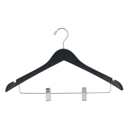 Polypak Industries AG Wooden Hangers, Women's, Black, Case of 100 Hangers