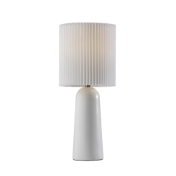 Adesso® Callie Table Lamp, 26"H, White Shade/White Base