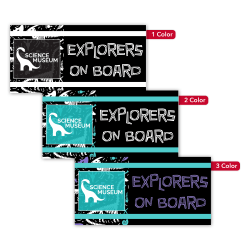 Custom Printed 1, 2 Or 3 Color Bumper Stickers, 3-3/4" x 7-1/2" Rectangle, Box Of 125 Stickers