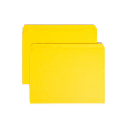 Smead® Color File Folders, With Reinforced Tabs, Letter Size, Straight Cut, Yellow, Box Of 100