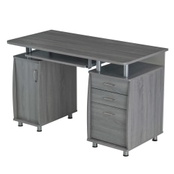 Techni Mobili Complete Workstation 48"W Computer Desk With Storage, Gray