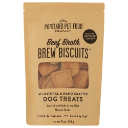 Portland Pet Food Company Dog Brew Biscuits, Beef Broth, 5 Oz, Total Qty 6
