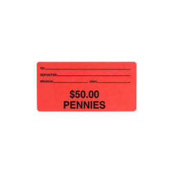 Control Group Self-Adhesive Coin ID Labels, 550000, 2" x 4", Red, Pack of 100