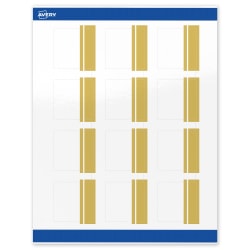 Avery® Print-To-The-Edge Labels With Sure Feed® Technology, S00-DKC-PRWGP10, Square, 2" x 2", Glossy White, Preprinted Double Dipped Gold Edge Design, Pack Of 120
