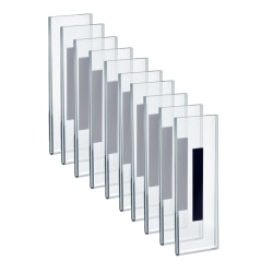 Azar Displays Magnet Back Vertical U-Frame Sign Holders, 7"H x 2"W x 1/4"D, Clear, Pack Of 10 Sign Holders