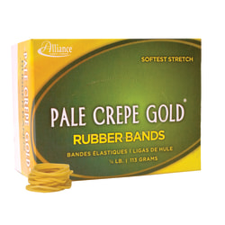 Alliance Rubber Pale Crepe Gold® Rubber Bands In 1/4-Lb Box, #12, 1 3/4" x 1/16", Box Of 963