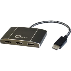 SIIG DisplayPort 1.2 to 3-Port DisplayPort MST Splitter - 3840 &times; 2160 - DisplayPort - Aluminum
