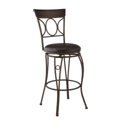 Linon Taylor Faux Leather Armless Swivel Bar Stool, Brown/Black