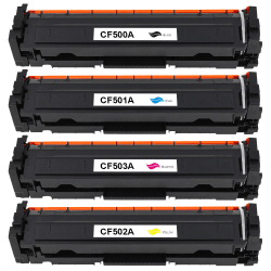 HP 202A Remanufactured Black And Cyan, Magenta, Yellow Toner Cartridges, Pack Of 4, CF500A, CF501A, CF502A, CF503A