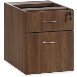 Lorell® Essentials 16"W Vertical 2-Drawer Fixed Pedestal Box/File Cabinet For Computer Desk, Walnut