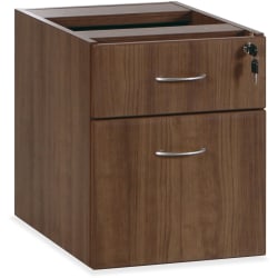 Lorell® Essentials 16"W Vertical 2-Drawer Fixed Pedestal Box/File Cabinet For Computer Desk, Walnut