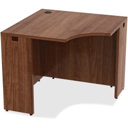 Lorell® Essentials Series 34"W Corner Desk, Walnut