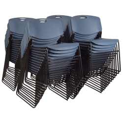 Regency Zeng Polyurethane Armless Stacking Chairs, Black/Blue, Pack Of 50 Chairs