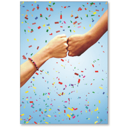 Viabella Congratulations Greeting Card With Envelope, Fist Bump, 5" x 7"