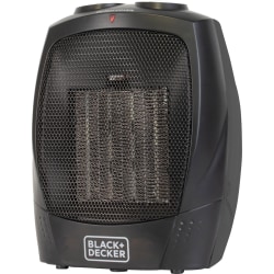Black & Decker BHDC201 1,500-Watt Personal Ceramic Heater, 9-1/4&rdquo;H x 7-5/16&rdquo;W x 6-5/16&rdquo;D, Black