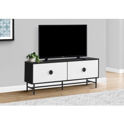 Monarch Specialties Austin TV Stand For 58" TVs, 23-3/4"H x 59"W x 15-1/2"D, Black/White