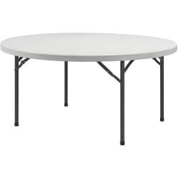 Lorell® Banquet Folding Table, Round, 29-1/4"H x 48"W x 48"D, Platinum